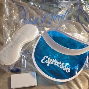 Blue and White Espresso Visor Sabrina Carpentee Short And Sweet Merch